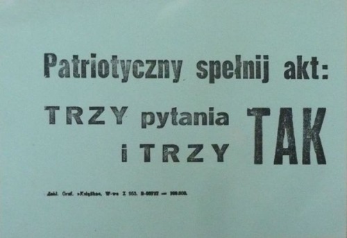 1946/Referendum 3 x TAK-Patriotyczny spełnij akt
